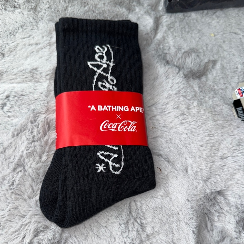 Bape x Coca Cola Black Ribbed Athletic Socks
